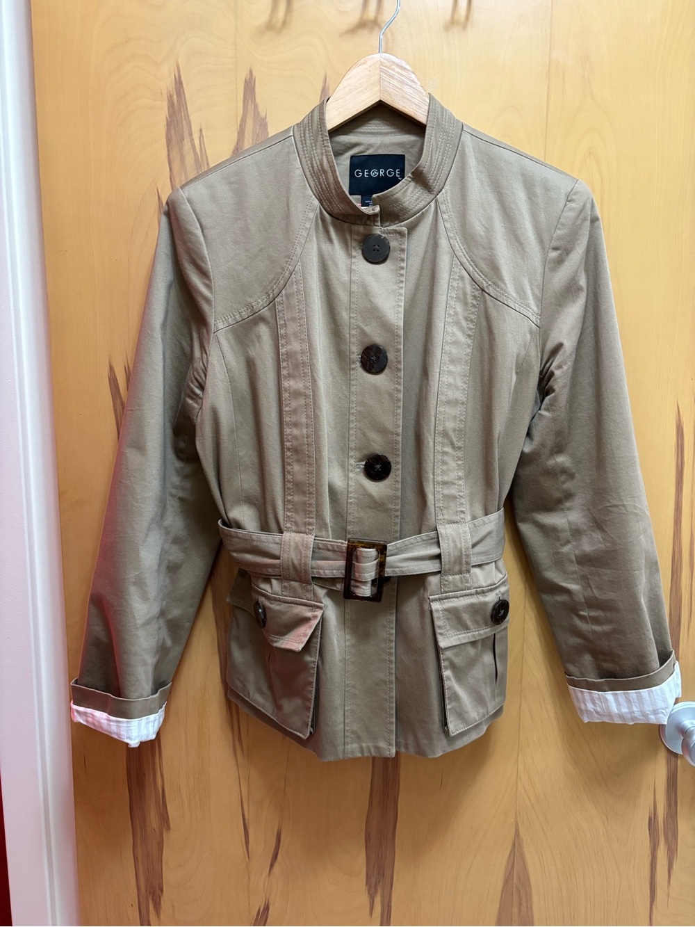 George Khaki Belted Trench Jacket